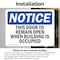 Signmission This Door To Remain Open When Building Is Occupied, 7 in W x Rectangle, Vinyl Decal OS-2PACK-NS-D-57-L-18603 - alternate 2